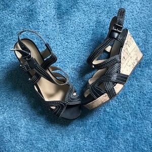 Black Kelly and Katie strappy Wedges